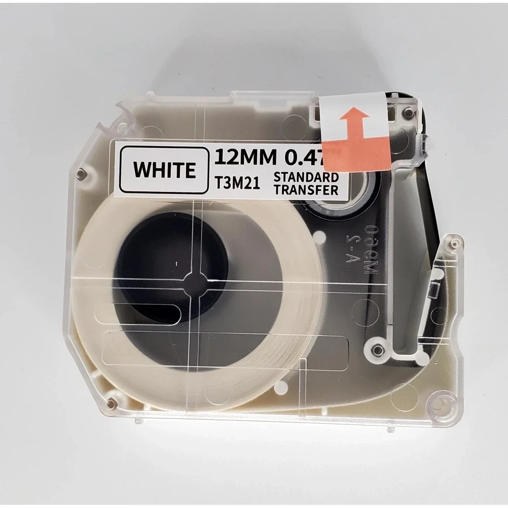 6 Ct. Label Tape T3M21 Black on White 12MM .047 for Brother P-Touch Label Maker
